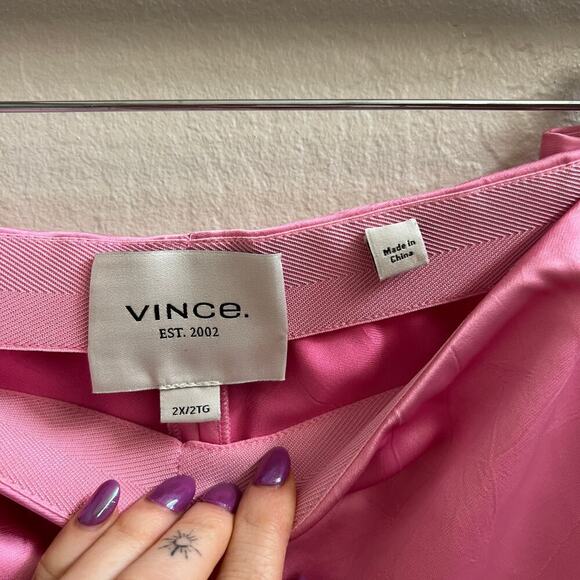 NEW $365 Vince Monogram Bias Cut Satin Wide Leg Pants - Picture 8 of 8